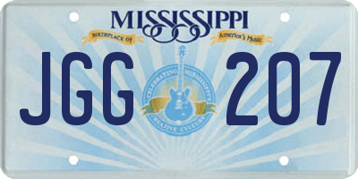 MS license plate JGG207