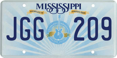 MS license plate JGG209