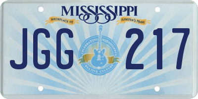 MS license plate JGG217