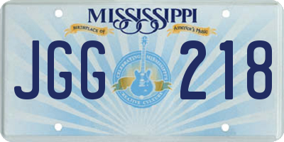 MS license plate JGG218