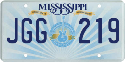 MS license plate JGG219