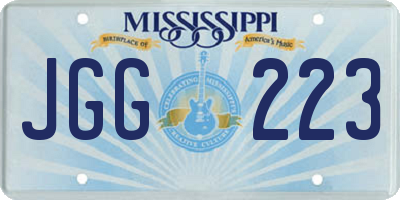 MS license plate JGG223