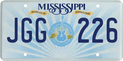 MS license plate JGG226