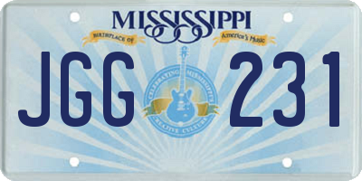 MS license plate JGG231