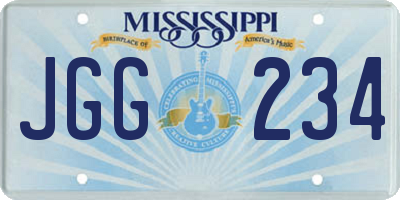 MS license plate JGG234