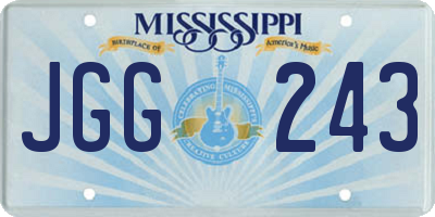 MS license plate JGG243