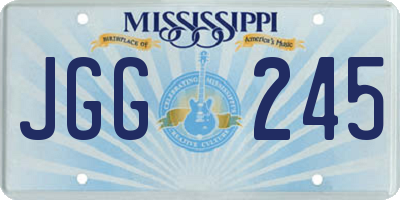MS license plate JGG245