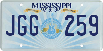 MS license plate JGG259