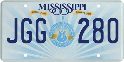 MS license plate JGG280
