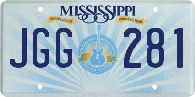 MS license plate JGG281
