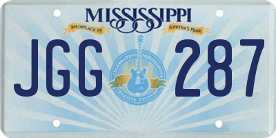 MS license plate JGG287