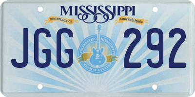 MS license plate JGG292