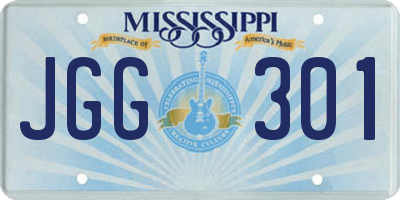 MS license plate JGG301