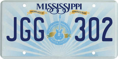 MS license plate JGG302