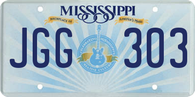 MS license plate JGG303