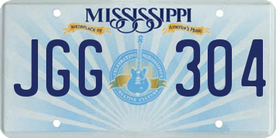 MS license plate JGG304