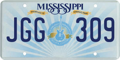 MS license plate JGG309