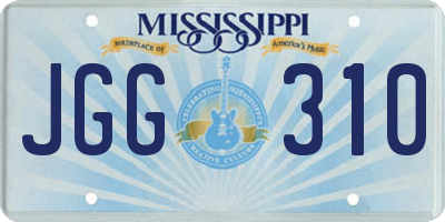 MS license plate JGG310