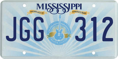 MS license plate JGG312