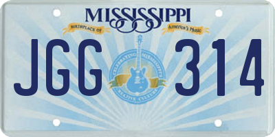 MS license plate JGG314