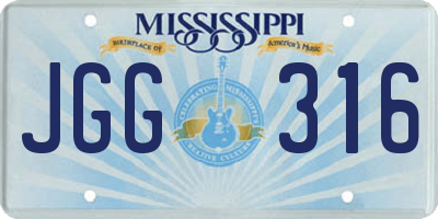 MS license plate JGG316
