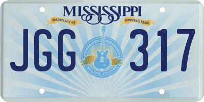 MS license plate JGG317