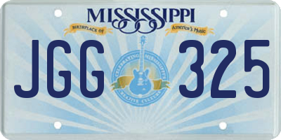 MS license plate JGG325