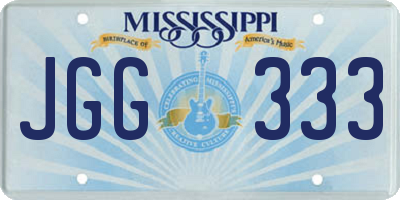 MS license plate JGG333