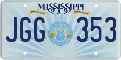 MS license plate JGG353
