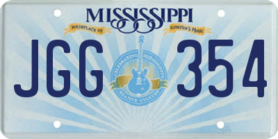 MS license plate JGG354