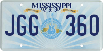 MS license plate JGG360