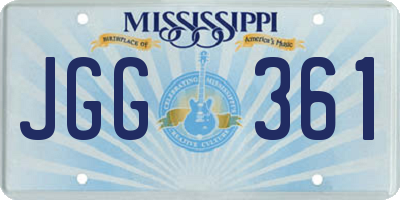 MS license plate JGG361