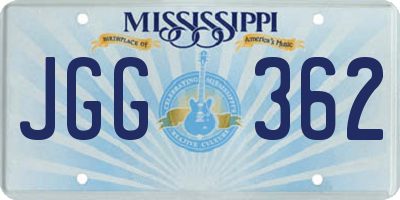 MS license plate JGG362
