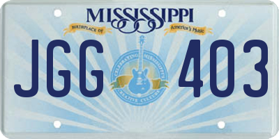 MS license plate JGG403