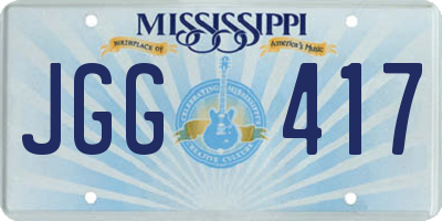 MS license plate JGG417