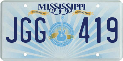 MS license plate JGG419