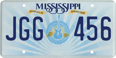 MS license plate JGG456