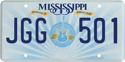 MS license plate JGG501