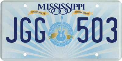 MS license plate JGG503