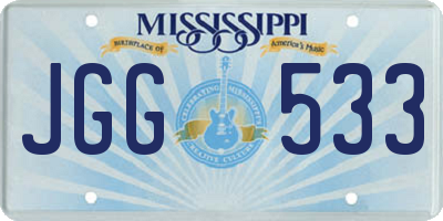 MS license plate JGG533