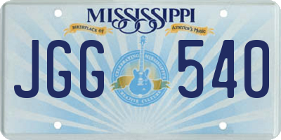 MS license plate JGG540