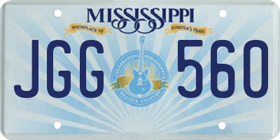 MS license plate JGG560