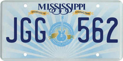 MS license plate JGG562