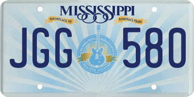 MS license plate JGG580