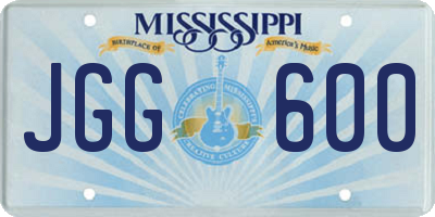 MS license plate JGG600