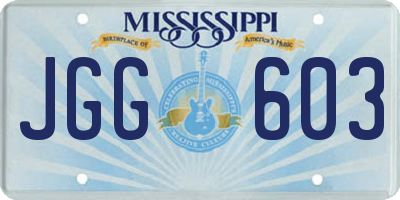 MS license plate JGG603