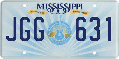 MS license plate JGG631