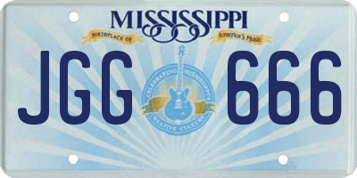 MS license plate JGG666