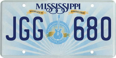 MS license plate JGG680