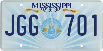 MS license plate JGG701
